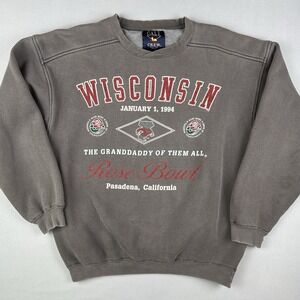 Vintage 90s Wisconsin Badgers Rose Bowl Crewneck Sweatshirt College Football M